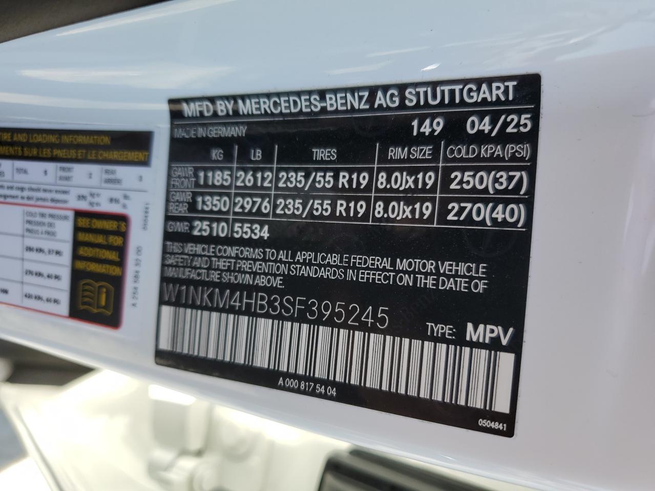 2025 Mercedes-Benz Glc 300 4Matic VIN: W1NKM4HB3SF395245 Lot: 71684965
