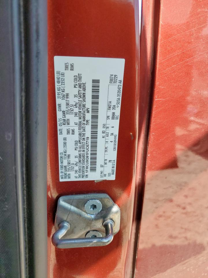 2015 Ford Escape Se VIN: 1FMCU9G91FUC67719 Lot: 84044635