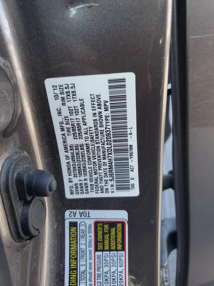 2013 Honda Cr-V Exl VIN: 5J6RM4H7XDL020937 Lot: 83985955