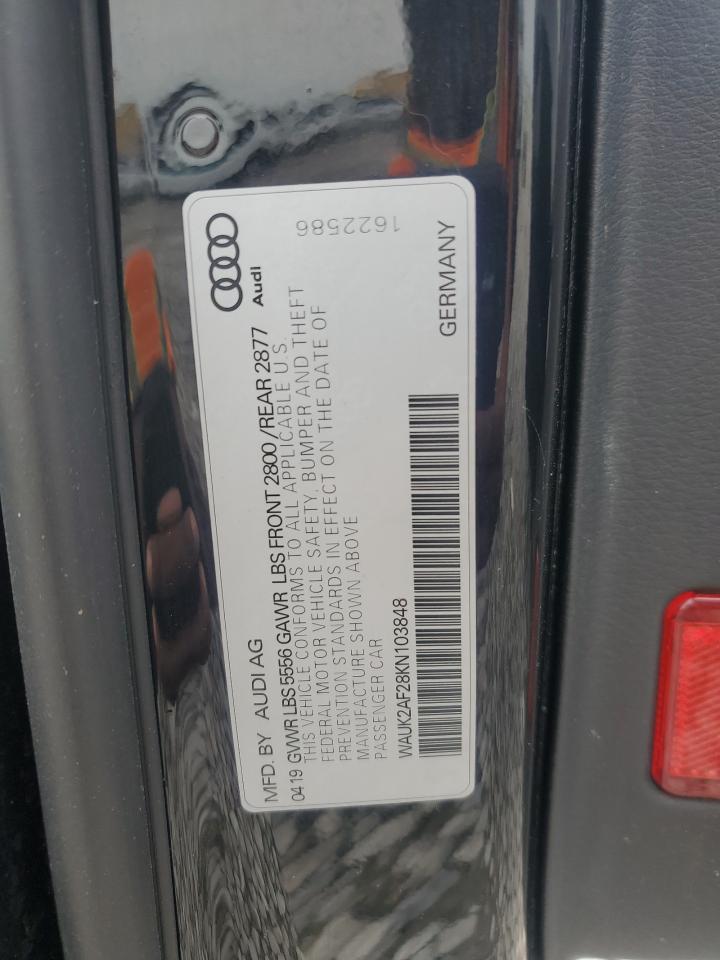 2019 Audi A6 Premium VIN: WAUK2AF28KN103848 Lot: 82029505