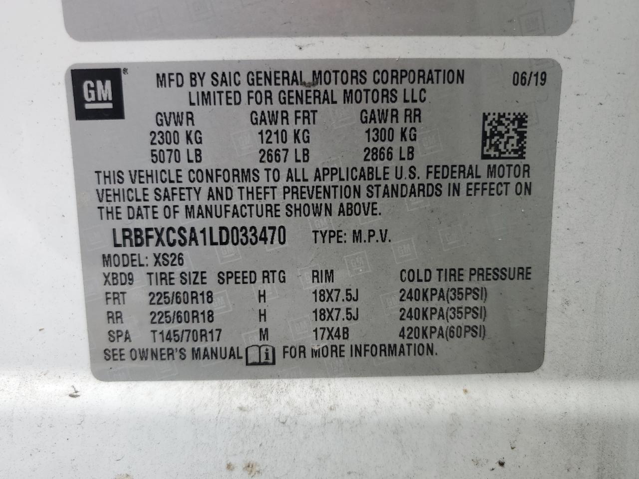 2020 Buick Envision Essence VIN: LRBFXCSA1LD033470 Lot: 80063405