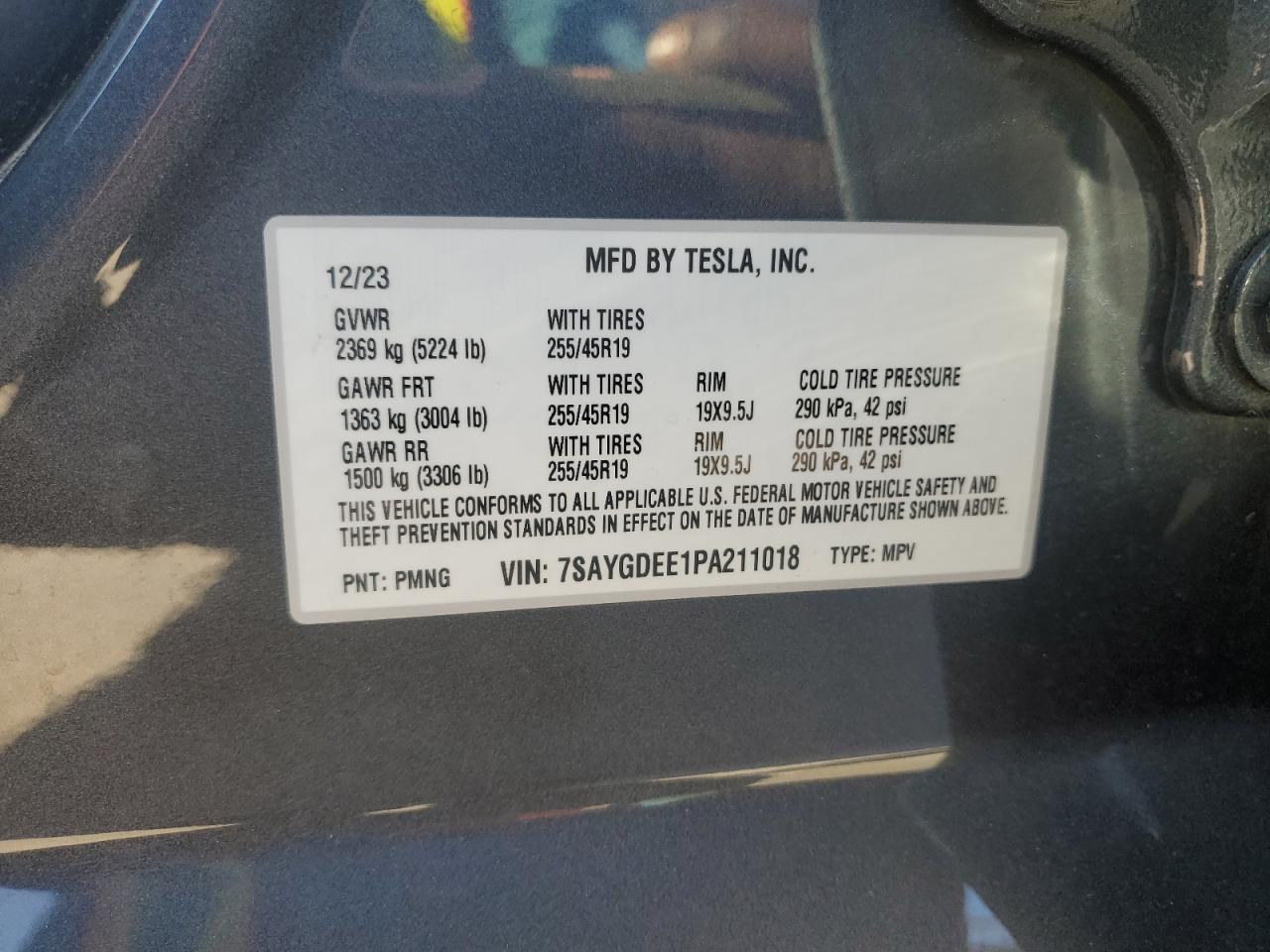 2023 Tesla Model Y VIN: 7SAYGDEE1PA211018 Lot: 80512575