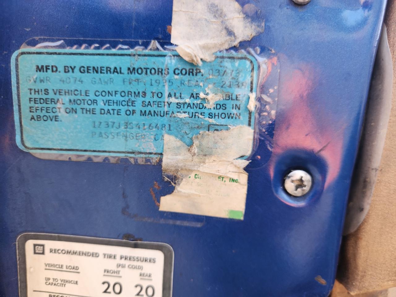 1973 Chevrolet Corvette VIN: 1Z37J3S416481 Lot: 84719375