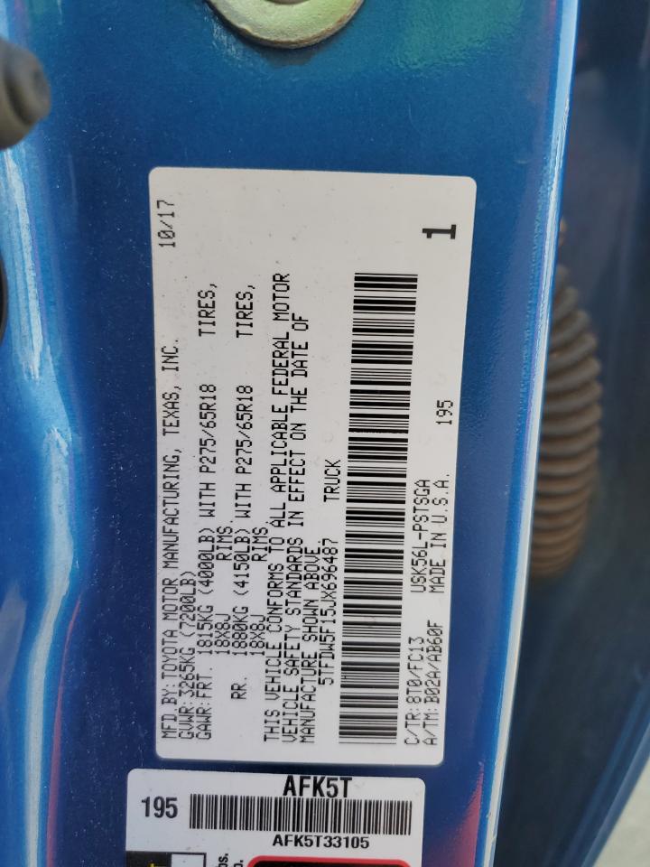 2018 Toyota Tundra Crewmax Sr5 VIN: 5TFDW5F15JX696487 Lot: 80267125