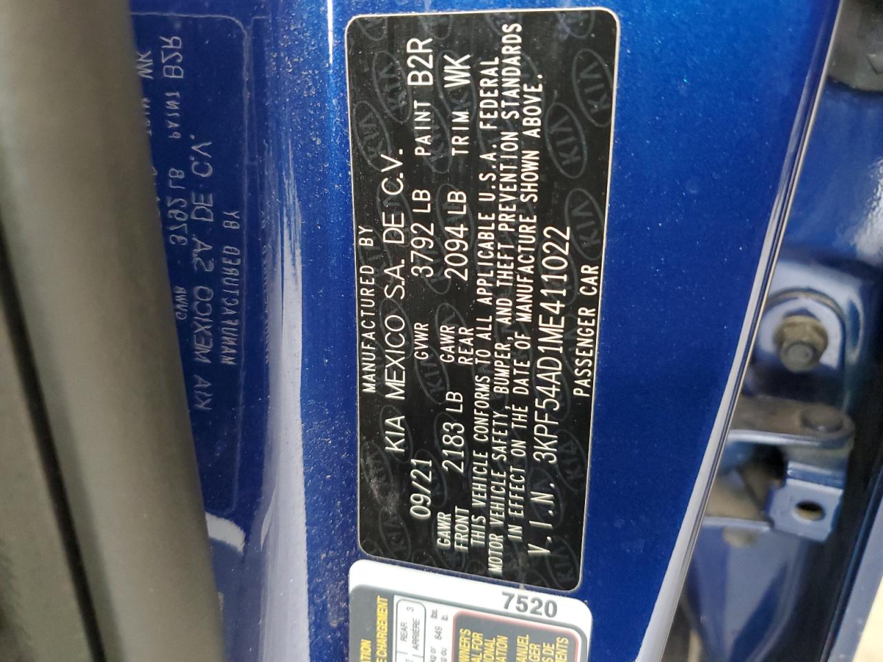 2021 Kia Forte Ex VIN: 3KPF54AD1ME411022 Lot: 81472675