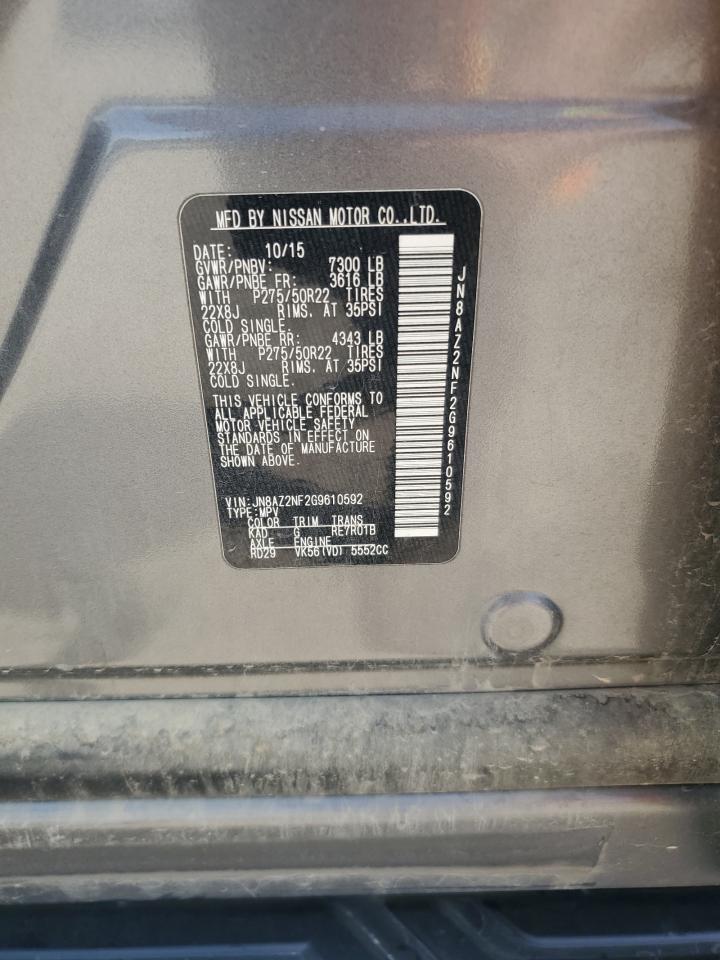 2016 Infiniti Qx80 VIN: JN8AZ2NF2G9610592 Lot: 80875445