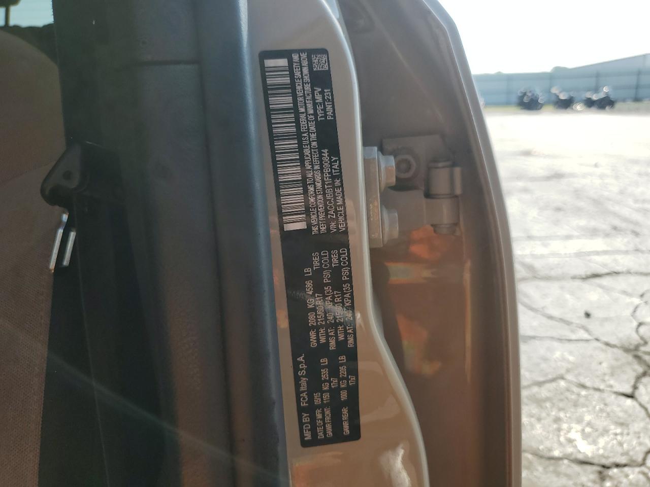 2015 Jeep Renegade Latitude VIN: ZACCJBBT1FPB90844 Lot: 80740865