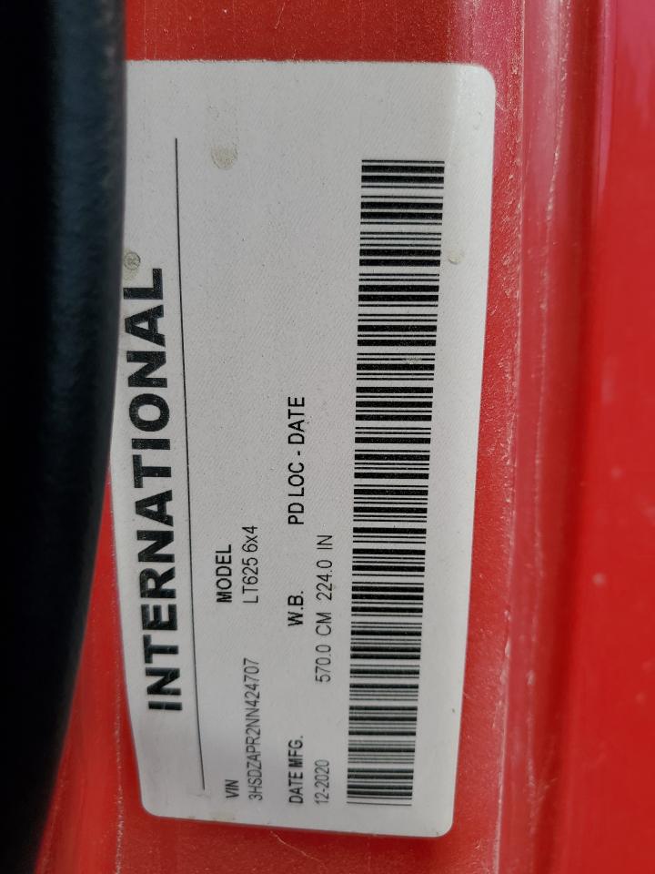 2022 International Lt625 Semi Truck VIN: 3HSDZAPR2NN424707 Lot: 70537655