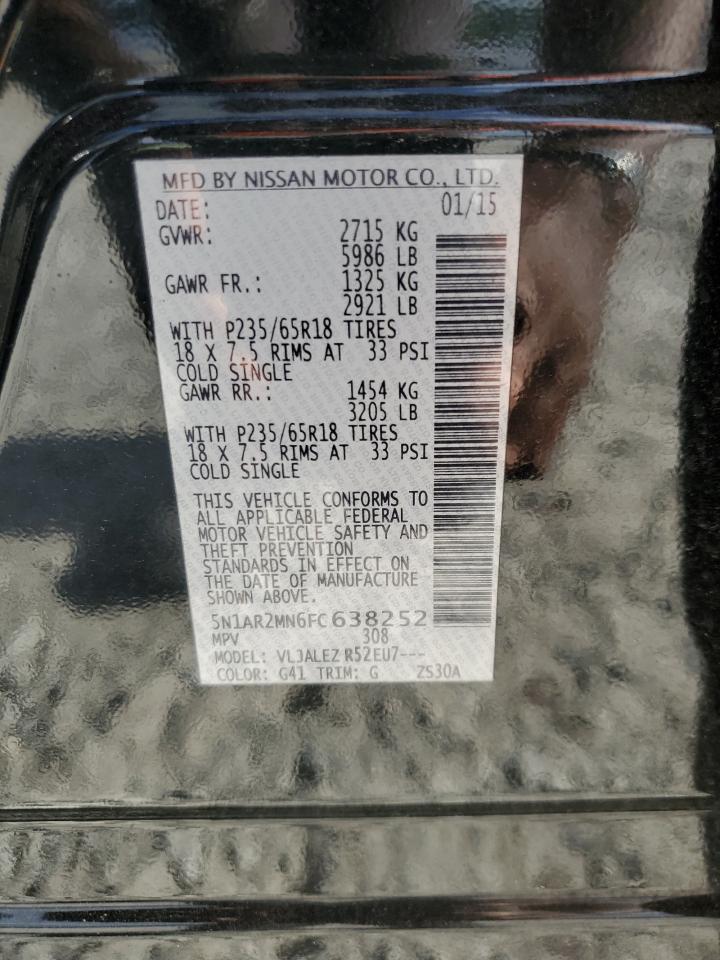 2015 Nissan Pathfinder S VIN: 5N1AR2MN6FC638252 Lot: 81919635