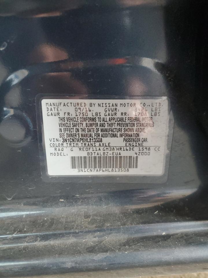 2017 Nissan Versa S VIN: 3N1CN7AP6HL813508 Lot: 81215735