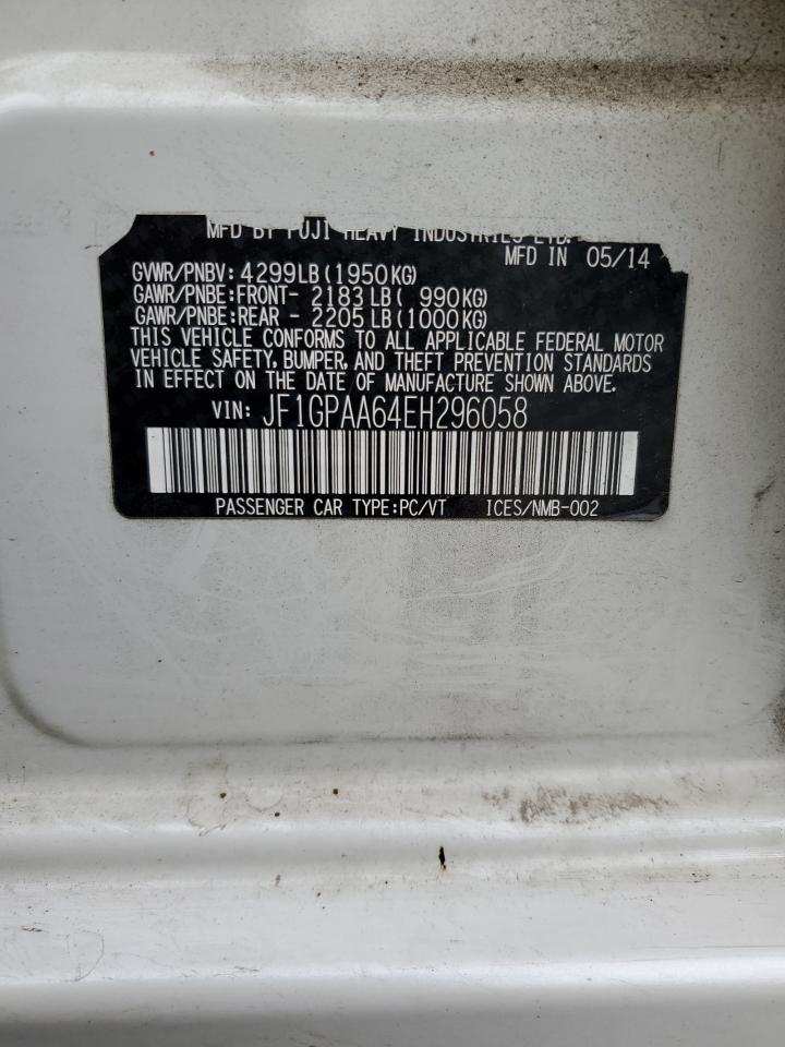 2014 Subaru Impreza VIN: JF1GPAA64EH296058 Lot: 80336795