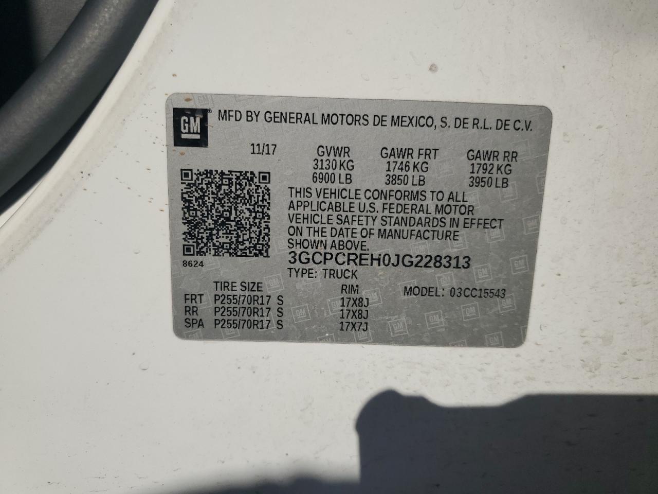 2018 Chevrolet Silverado C1500 Lt VIN: 3GCPCREH0JG228313 Lot: 81673815