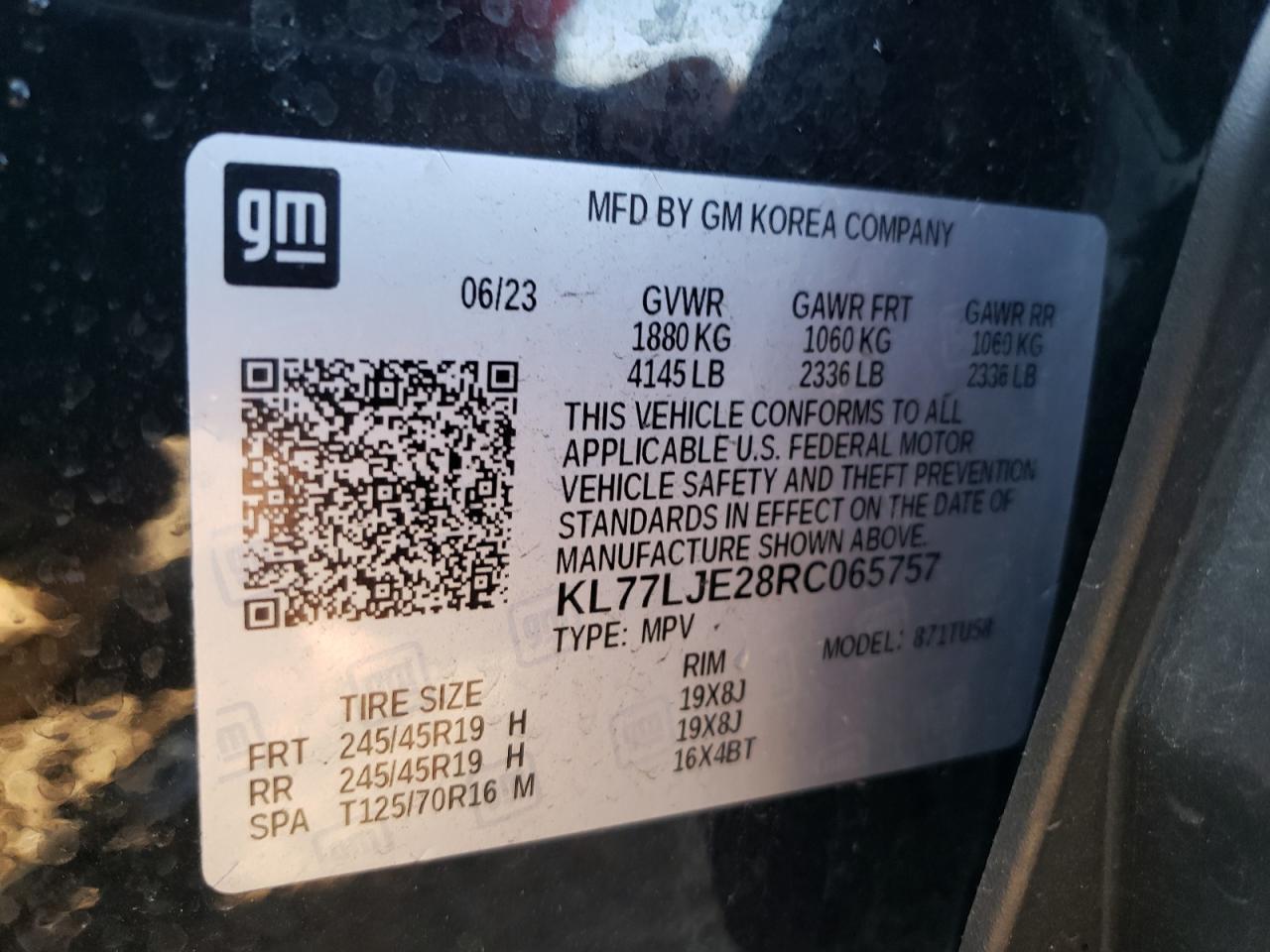 2024 Chevrolet Trax 2Rs VIN: KL77LJE28RC065757 Lot: 80887295