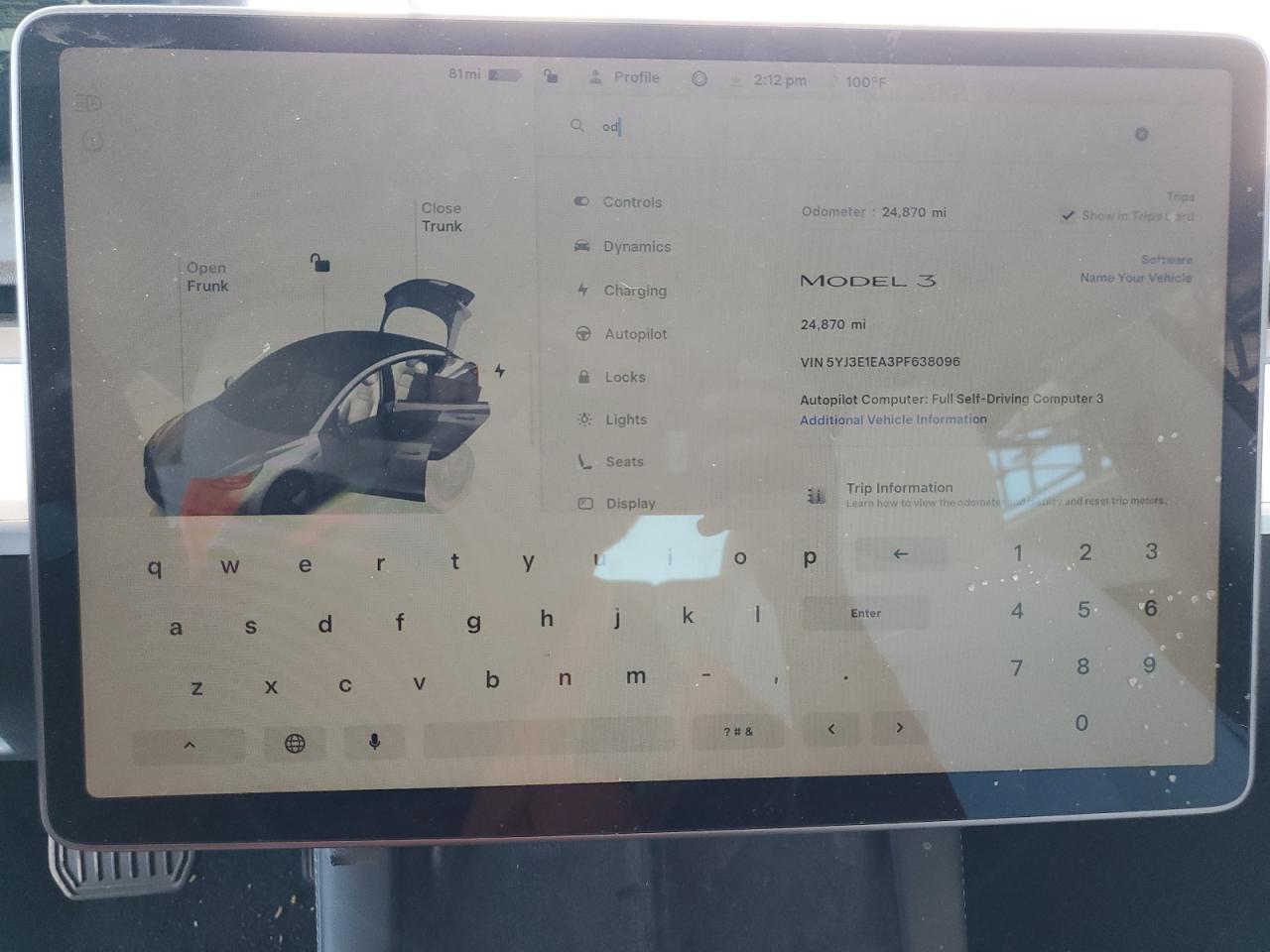 2023 Tesla Model 3 VIN: 5YJ3E1EA3PF638096 Lot: 80865485