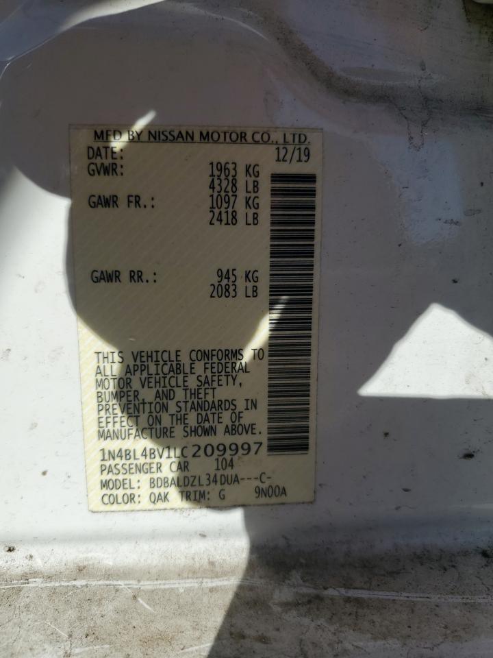 2020 Nissan Altima S VIN: 1N4BL4BV1LC209997 Lot: 81840215