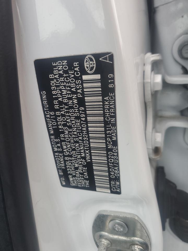 2017 Toyota Yaris L VIN: VNKKTUD32HA074979 Lot: 82151885