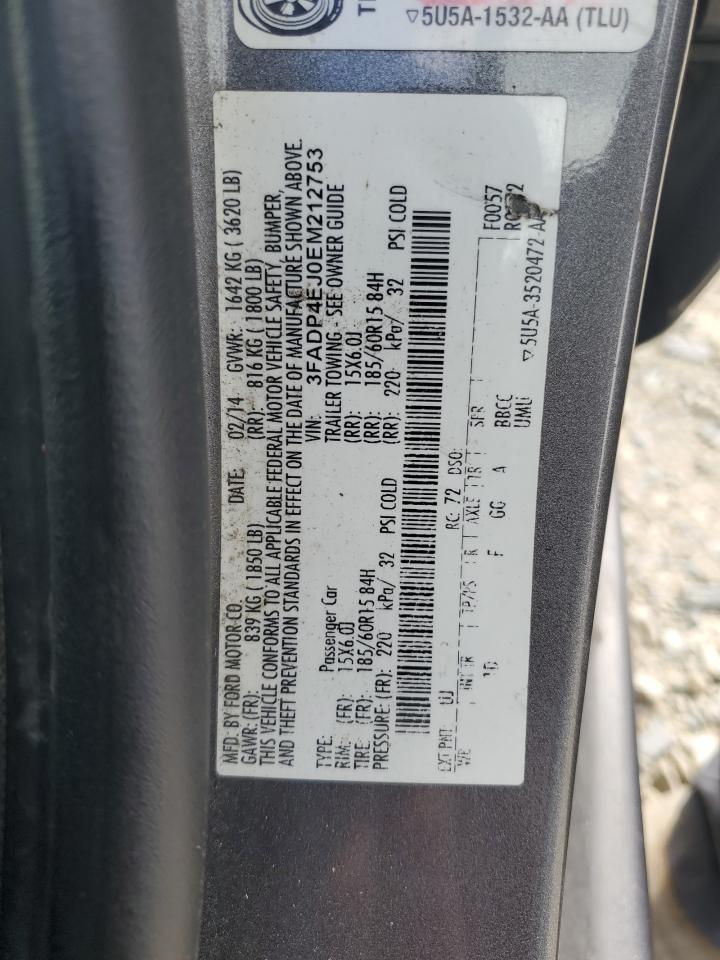 2014 Ford Fiesta Se VIN: 3FADP4EJ0EM212753 Lot: 84573335