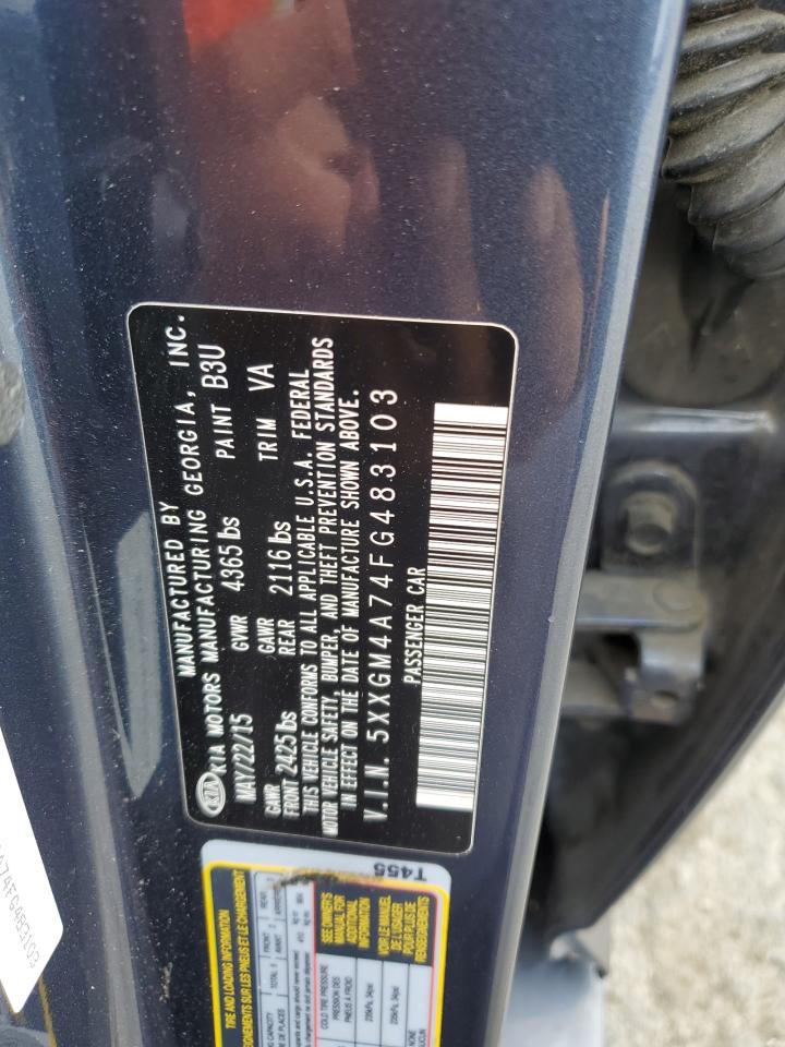 2015 Kia Optima Lx VIN: 5XXGM4A74FG483103 Lot: 71927255