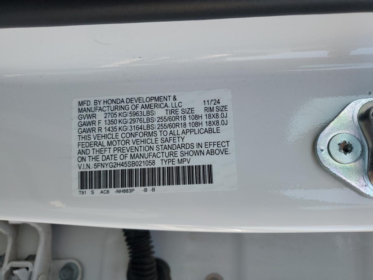 2025 Honda Pilot Exl VIN: 5FNYG2H45SB021058 Lot: 80091045