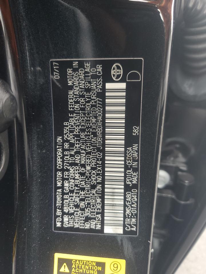 2017 Toyota Mirai VIN: JTDBVRBDXHA002777 Lot: 81879235