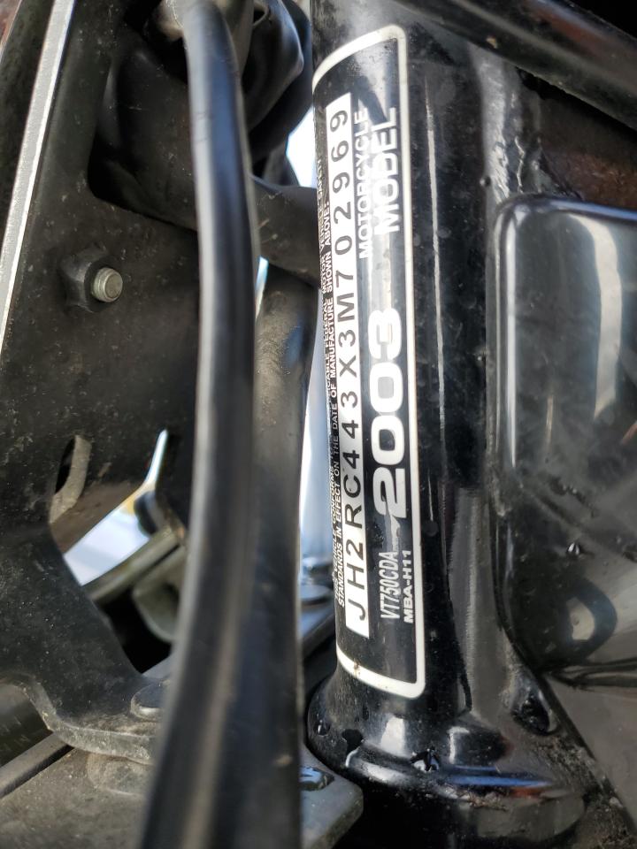 2003 Honda Vt750 Cda VIN: JH2RC443X3M702969 Lot: 82083895