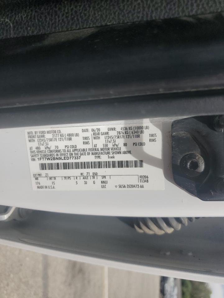 2020 Ford F250 Super Duty VIN: 1FT7W2BN9LED77337 Lot: 69576855