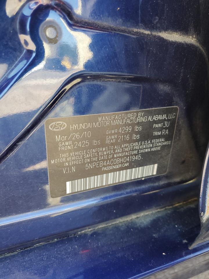 2011 Hyundai Sonata Gls VIN: 5NPEB4AC0BH041945 Lot: 83762925