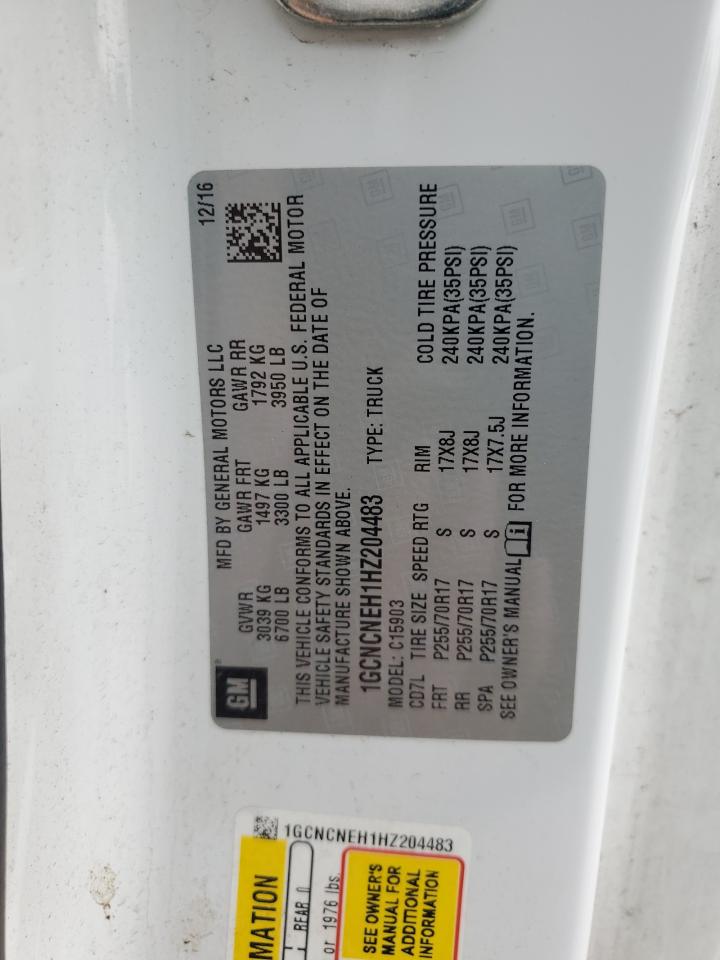 2017 Chevrolet Silverado C1500 VIN: 1GCNCNEH1HZ204483 Lot: 81897765