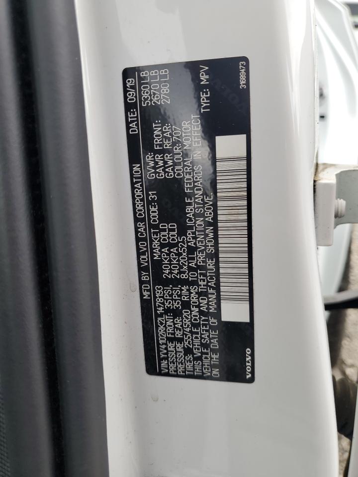 2020 Volvo Xc60 T5 Momentum VIN: YV4102RK2L1478193 Lot: 82075345