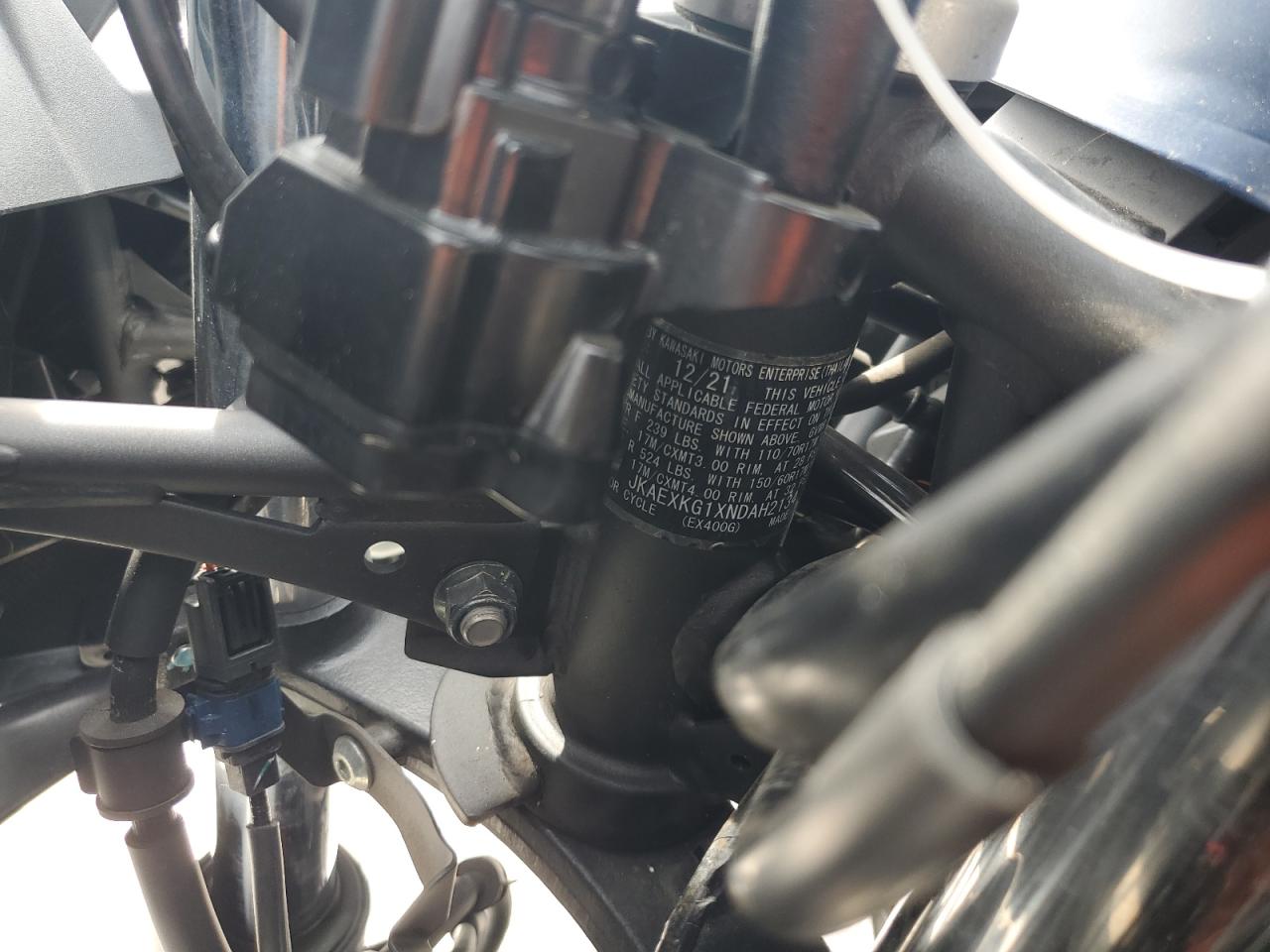 2022 Kawasaki Ex400 VIN: JKAEXKG1XNDAH2134 Lot: 71889645