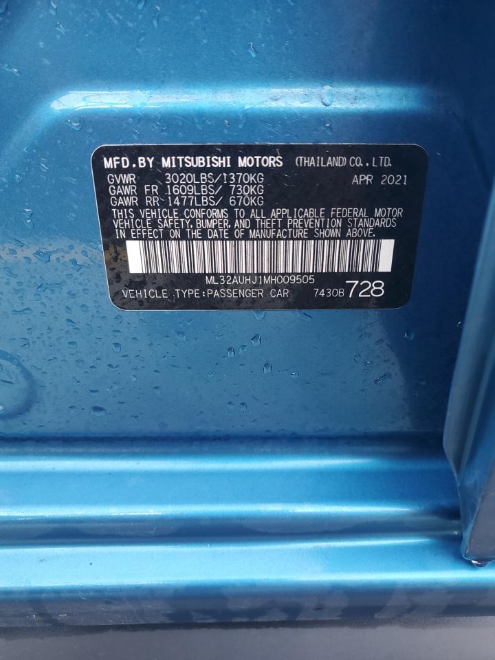2021 Mitsubishi Mirage Es VIN: ML32AUHJ1MH009505 Lot: 80882495