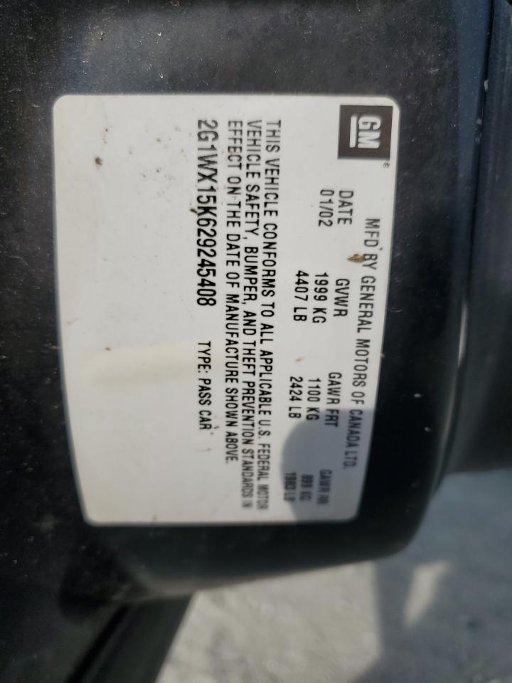 2002 Chevrolet Monte Carlo Ss VIN: 2G1WX15K629245408 Lot: 71017905