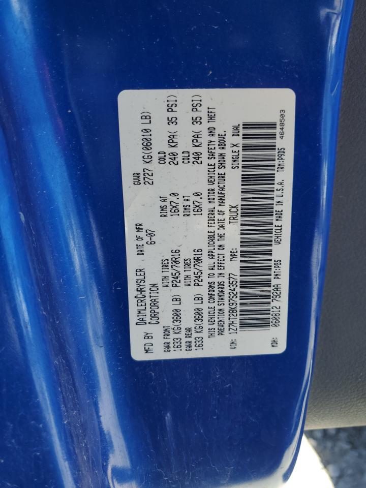 2007 Mitsubishi Raider Ls VIN: 1Z7HT28K97S243577 Lot: 83764265