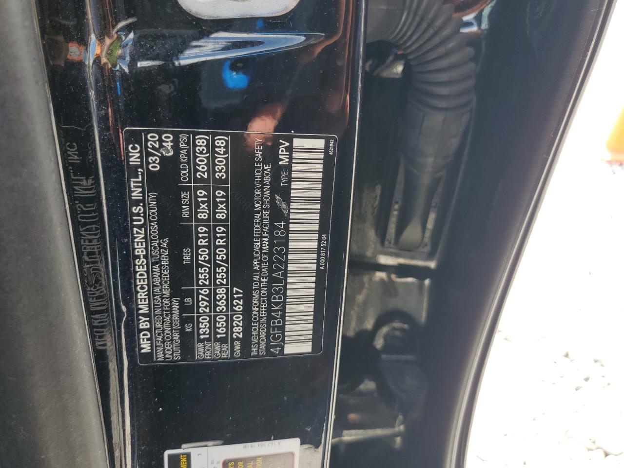 2020 Mercedes-Benz Gle 350 4Matic VIN: 4JGFB4KB3LA223184 Lot: 84202685