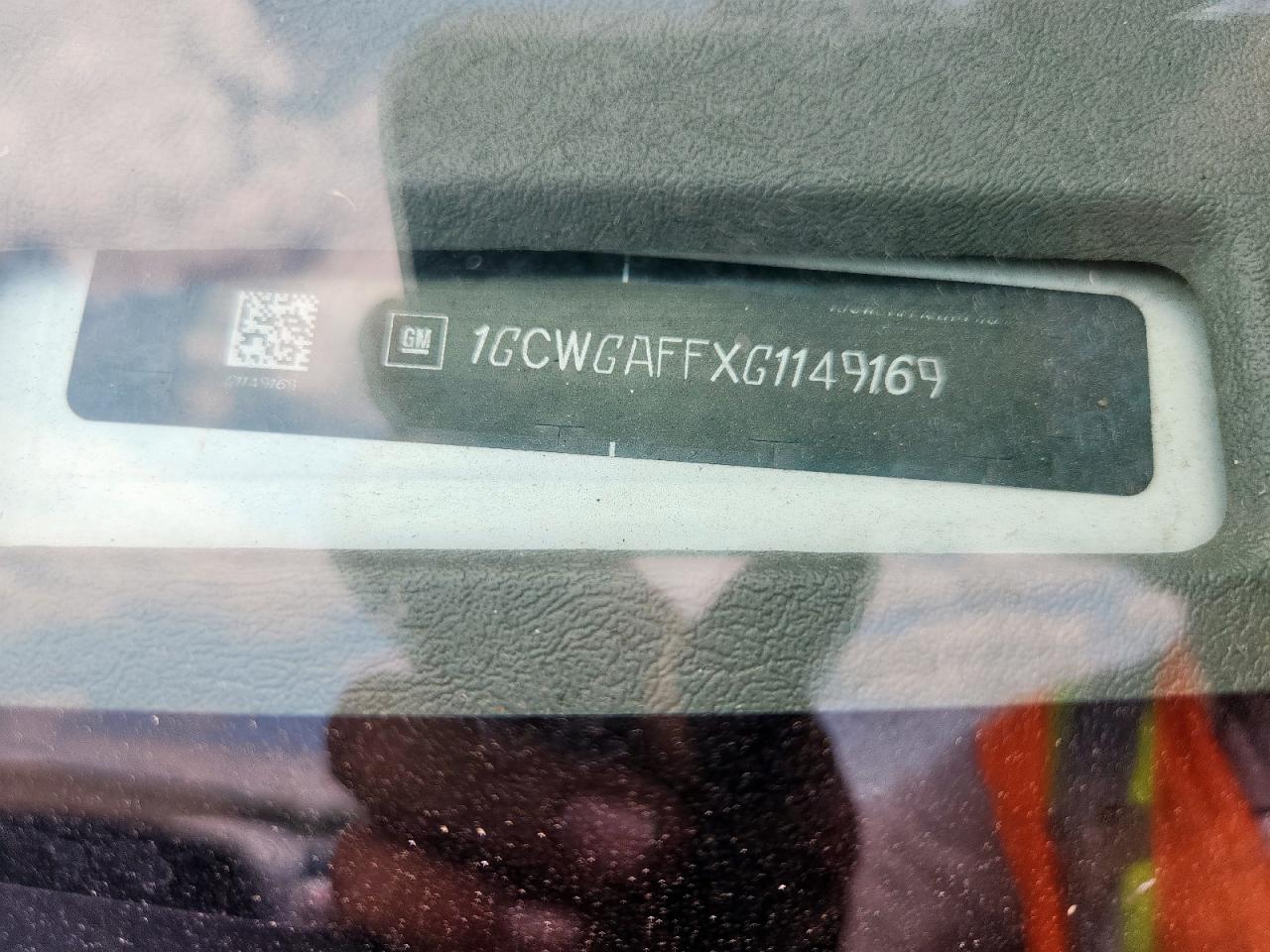 2016 Chevrolet Express G2500 VIN: 1GCWGAFFXG1149169 Lot: 81548905