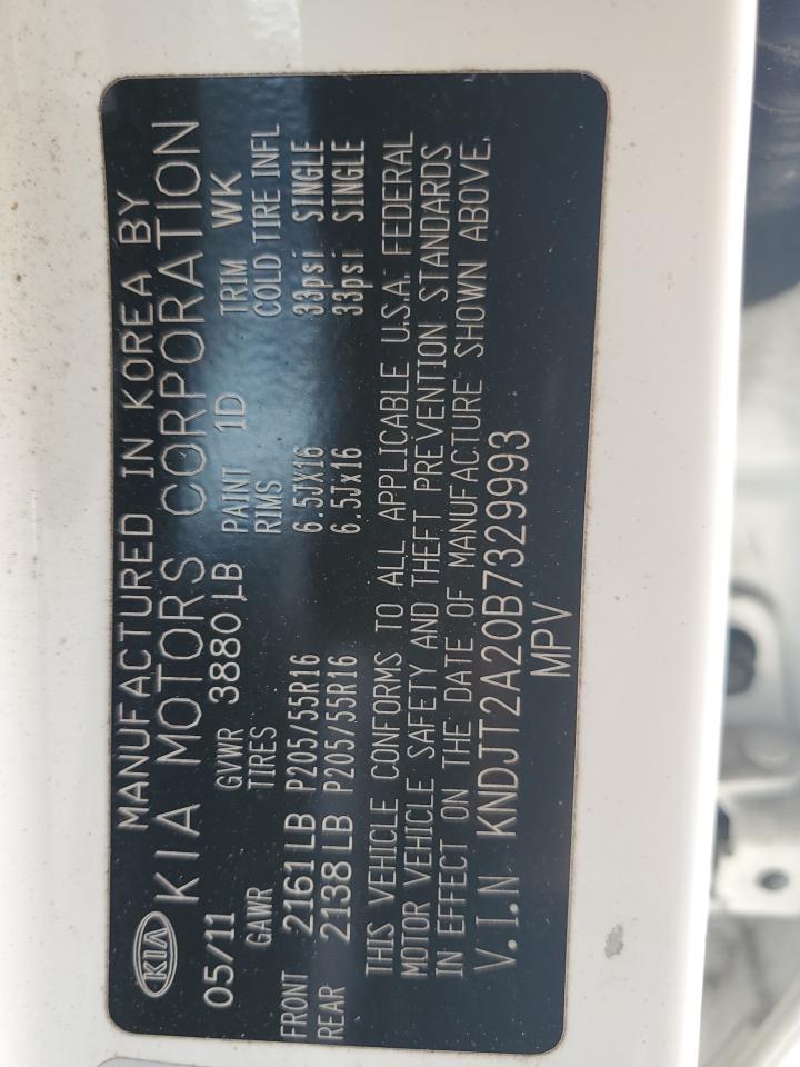 2011 Kia Soul + VIN: KNDJT2A20B7329993 Lot: 80448655