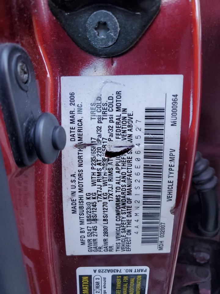 2006 Mitsubishi Endeavor Ls VIN: 4A4MN21S26E064527 Lot: 70862635