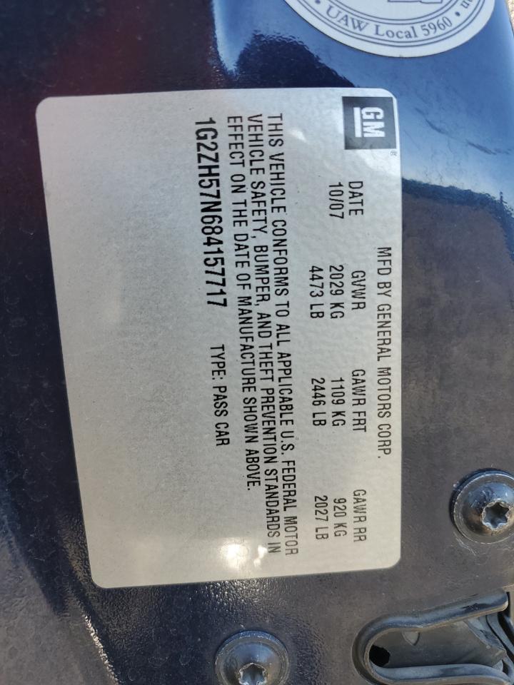 2008 Pontiac G6 Gt VIN: 1G2ZH57N684157717 Lot: 82164585