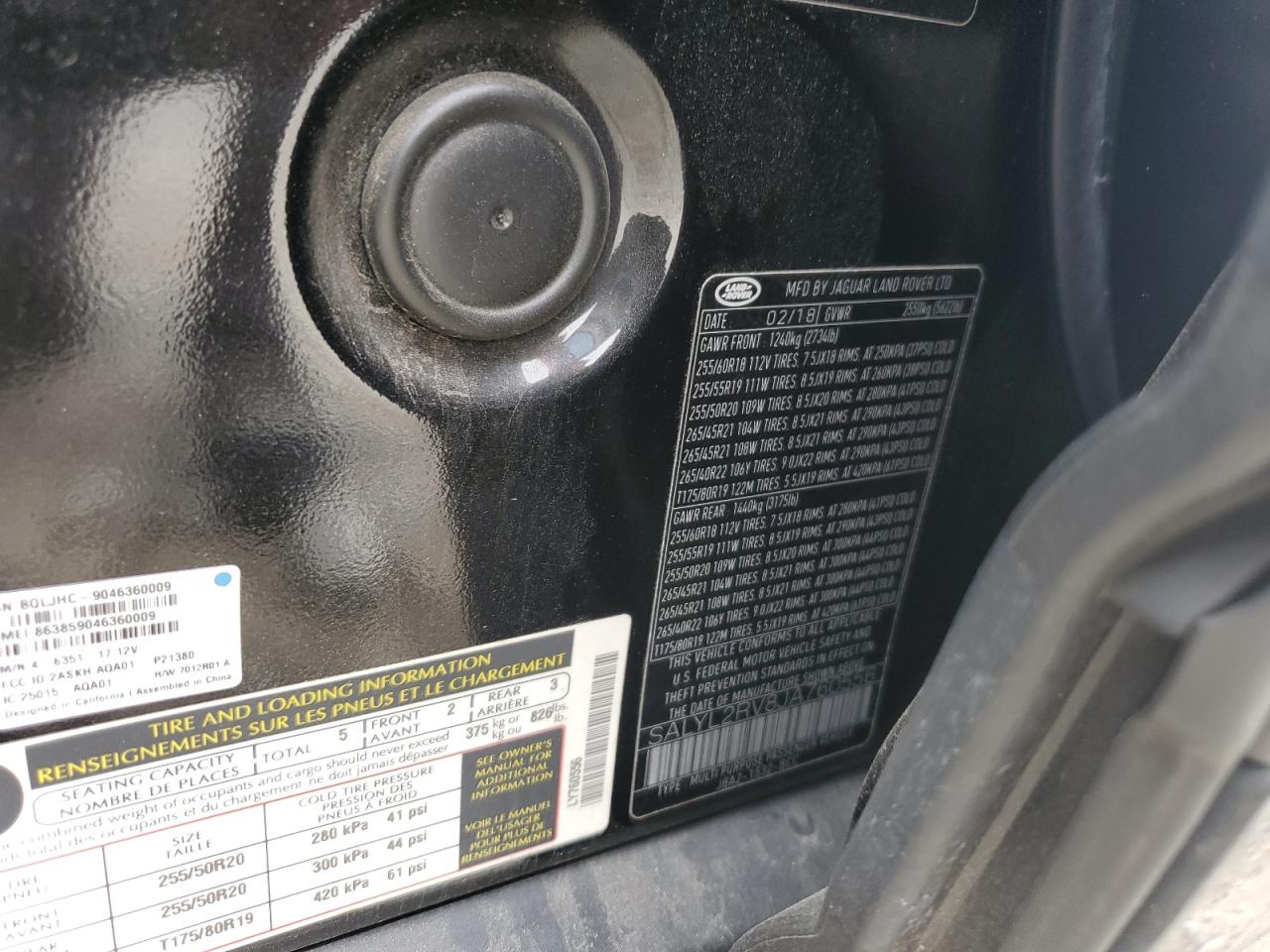 2018 Land Rover Range Rover Velar R-Dynamic Se VIN: SALYL2RV8JA760556 Lot: 81849905