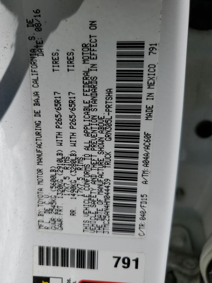 2017 Toyota Tacoma Double Cab VIN: 3TMCZ5AN4HM044439 Lot: 71129045