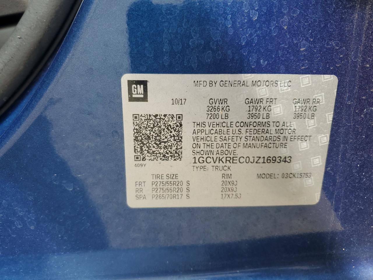 2018 Chevrolet Silverado K1500 Lt VIN: 1GCVKREC0JZ169343 Lot: 83843755