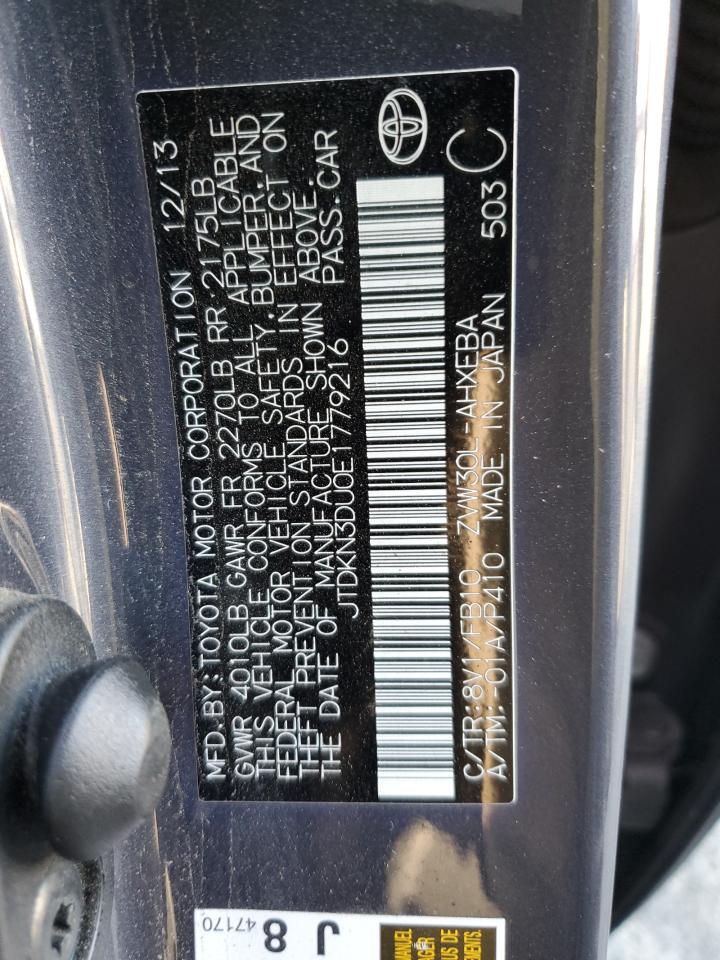 2014 Toyota Prius VIN: JTDKN3DU0E1779216 Lot: 84283785