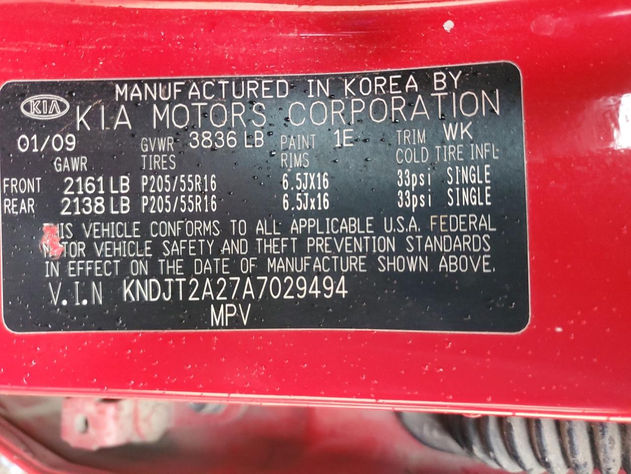 2010 Kia Soul + VIN: KNDJT2A27A7029494 Lot: 83936345