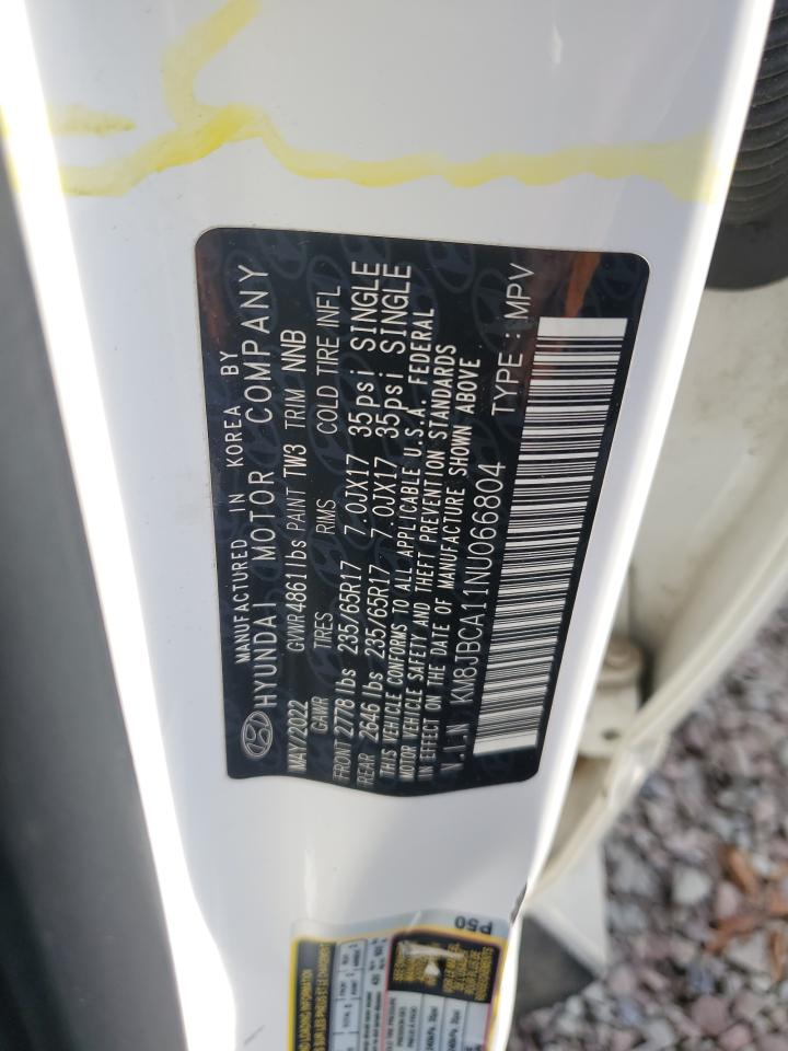 2022 Hyundai Tucson Blue VIN: KM8JBCA11NU066804 Lot: 80804165