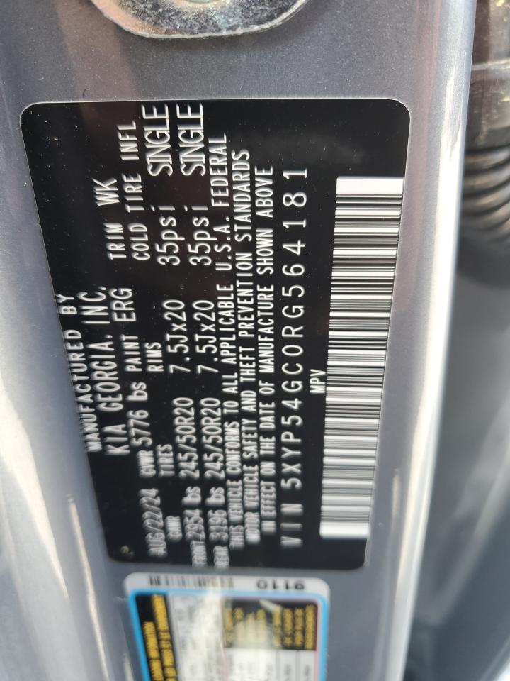 2024 Kia Telluride Sx VIN: 5XYP54GC0RG564181 Lot: 81130345