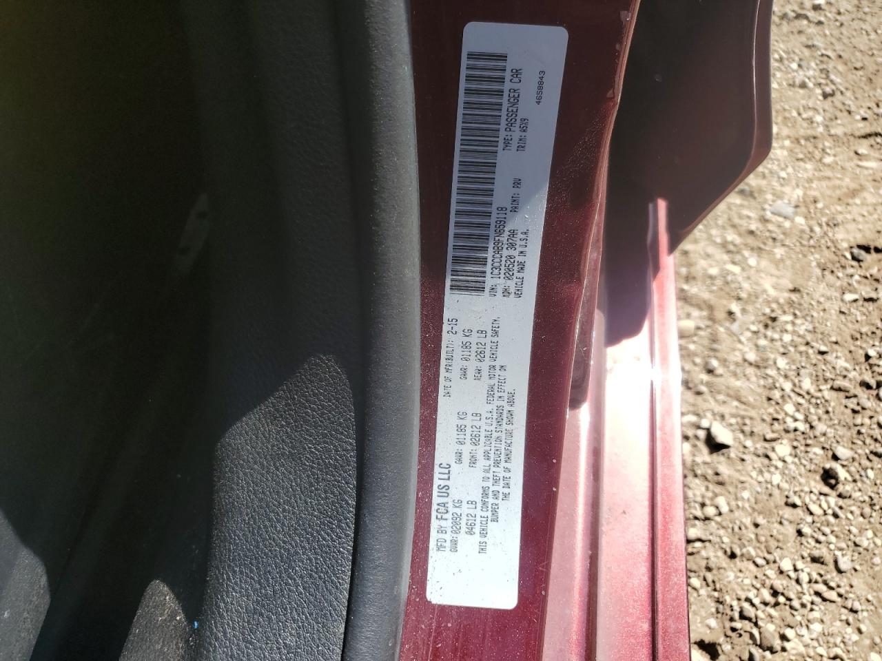 2015 Chrysler 200 Limited VIN: 1C3CCCAB9FN659118 Lot: 82078945