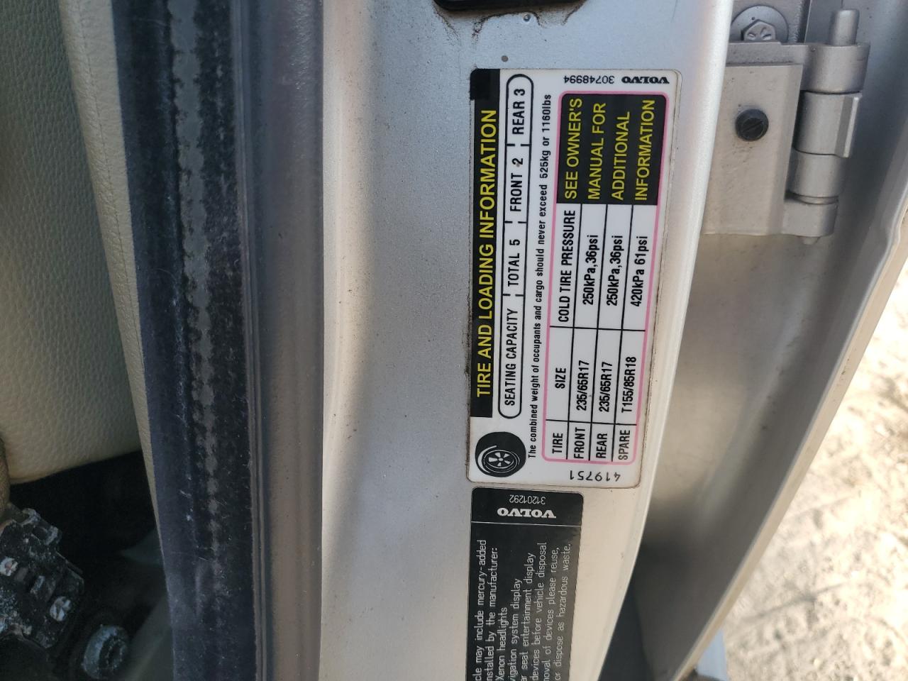 2008 Volvo Xc90 3.2 VIN: YV4CN982781419751 Lot: 81262065