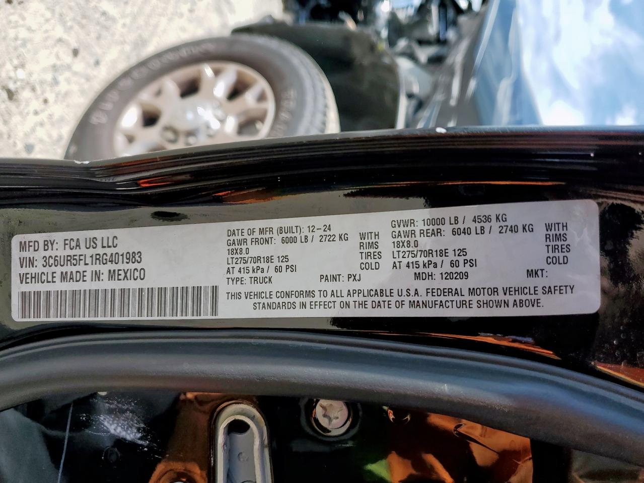 2024 Ram 2500 Laramie VIN: 3C6UR5FL1RG401983 Lot: 84635265