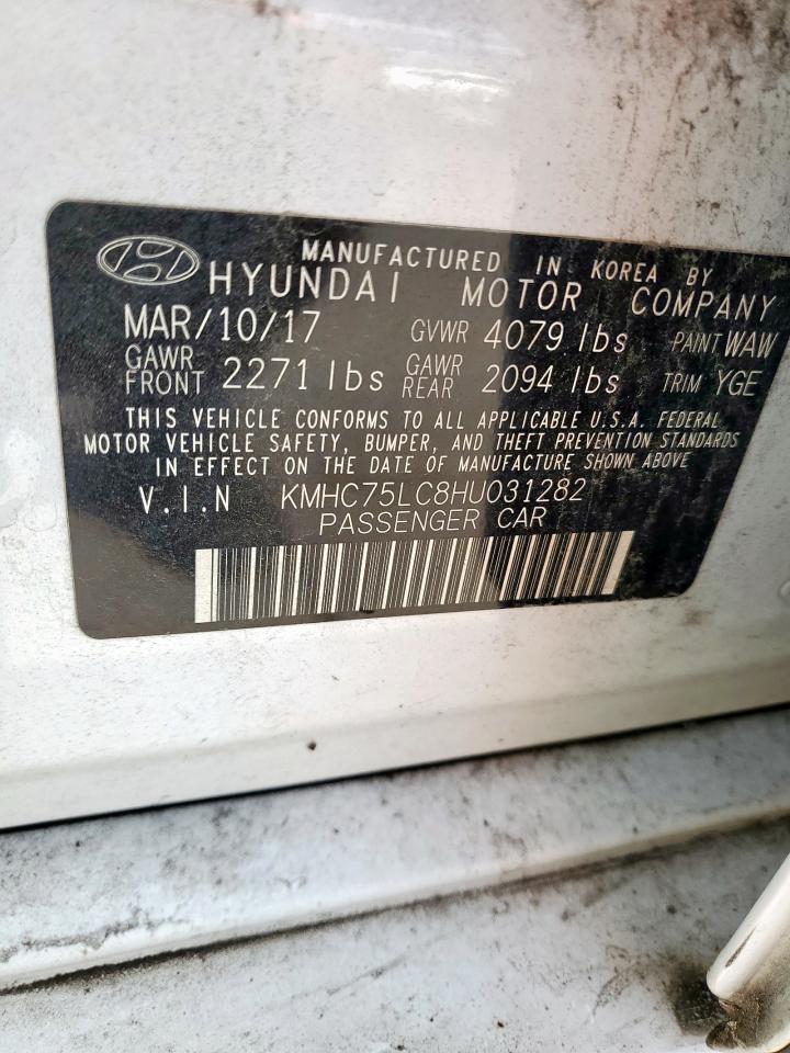 2017 Hyundai Ioniq Sel VIN: KMHC75LC8HU031282 Lot: 83831005