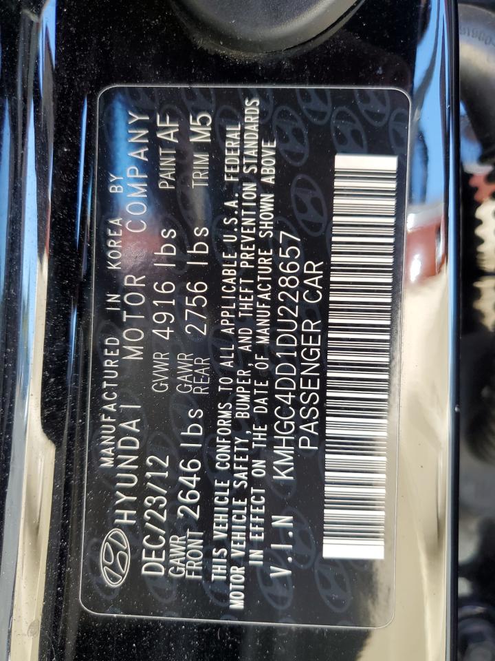 2013 Hyundai Genesis 3.8L VIN: KMHGC4DD1DU228657 Lot: 80892335